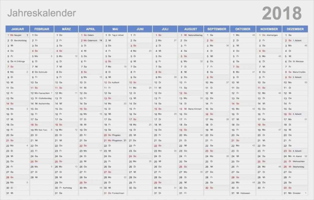 Vorlage Fotokalender Luxus Kalender 2018 Schweiz Excel Mit Feiertagen