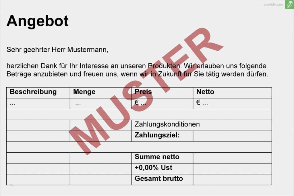 Vorlage Für Ein Angebot Hübsch Gratis Angebotsvorlage Herunterladen Everbill Magazin