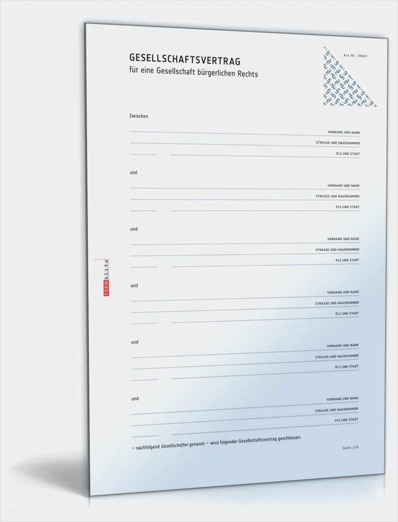 Vorlage Gbr Vertrag Gut Gesellschaftsvertrag Gbr Vorlage – Kostenlos Vorlagen