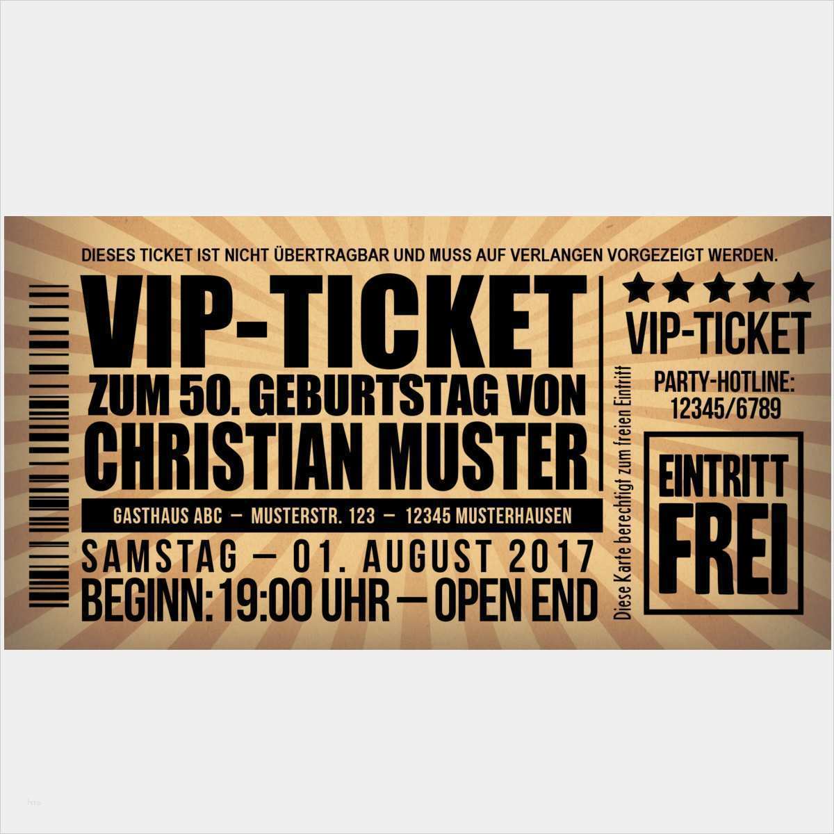 Vorlage Geburtstagseinladung 85 Neu Einladungen Zum 50 Geburtstag “vip Ticket” – Meine
