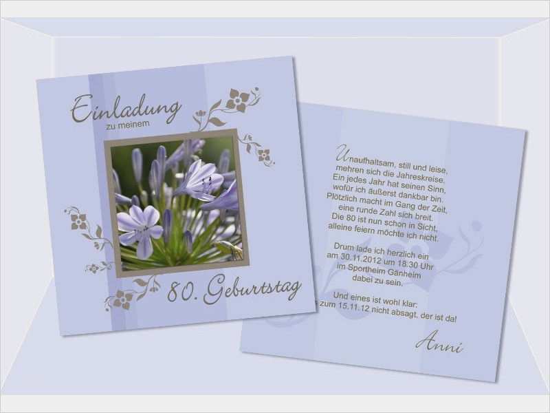 Vorlage Geburtstagseinladung 85 Wunderbar Einladungen 80 Geburtstag