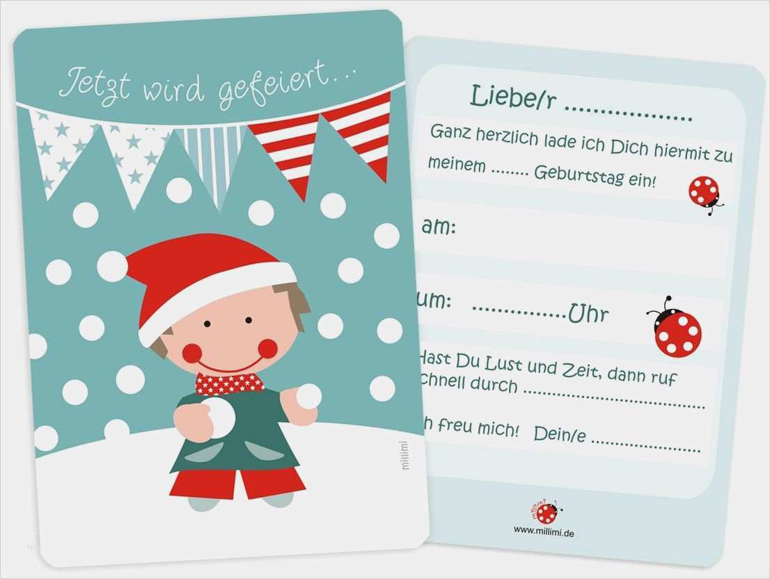 Vorlage Geburtstagseinladung Kinder Neu Einladung Kindergeburtstag Winter Kleine Fabriek