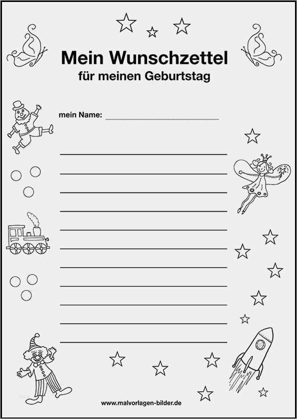 Vorlage Geburtstagswünsche Einzigartig Wunschzettel Vorlage Zum Geburtstag Zum Ausdrucken