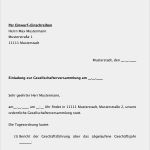 Vorlage Gesellschafterbeschluss Gut Einladung Zur Gesellschafterversammlung Musterschreiben