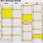 Vorlage Kalender 2017 Erstaunlich Kalender 2017 Sachsen Anhalt Ferien Feiertage Excel