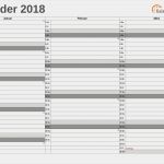 Vorlage Kalender 2018 Erstaunlich Kalender 2018 Zum Ausdrucken Kostenlos