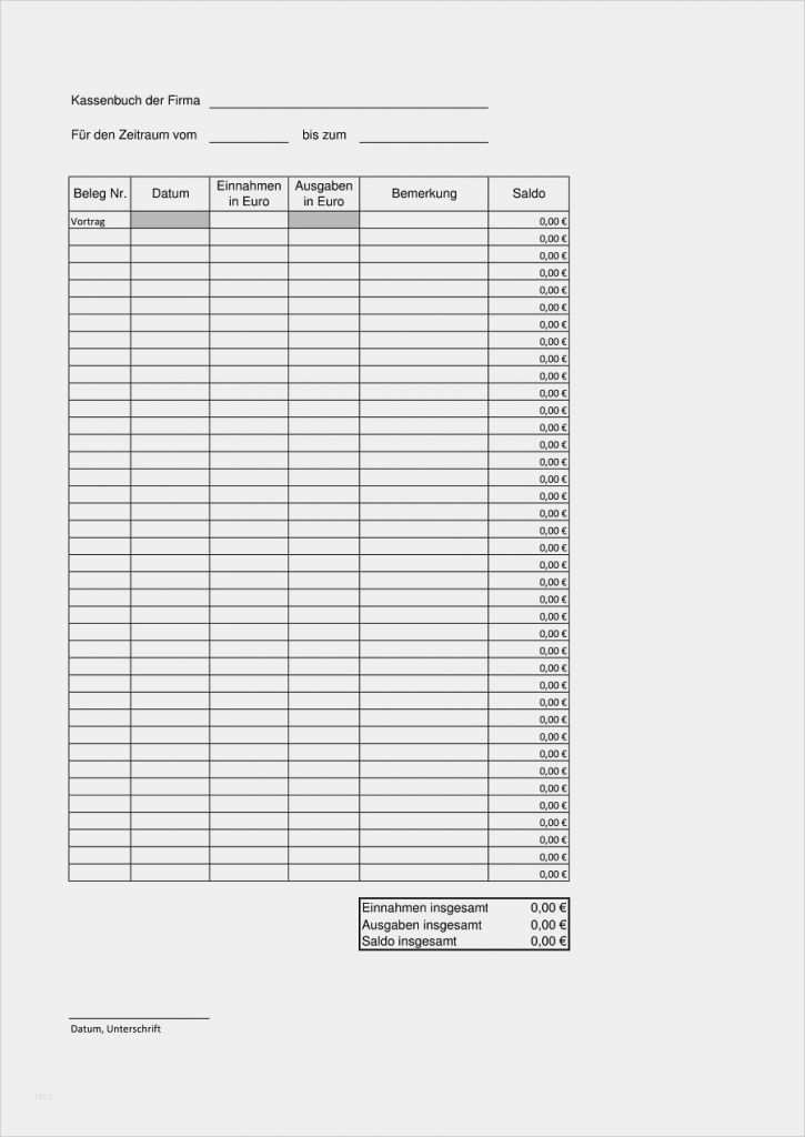 Vorlage Kassenbuch Excel Luxus Excel Kassenbuch Vorlage Kostenlos Herunterladen