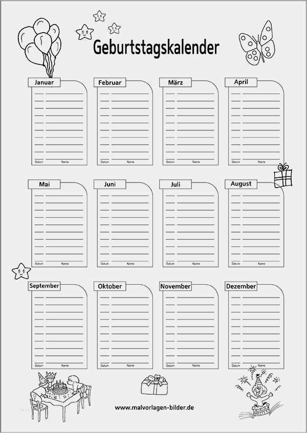 Vorlage Kassenbuch Kostenlos Zum Ausdrucken Schön Geburtstagskalender Zum Ausdrucken