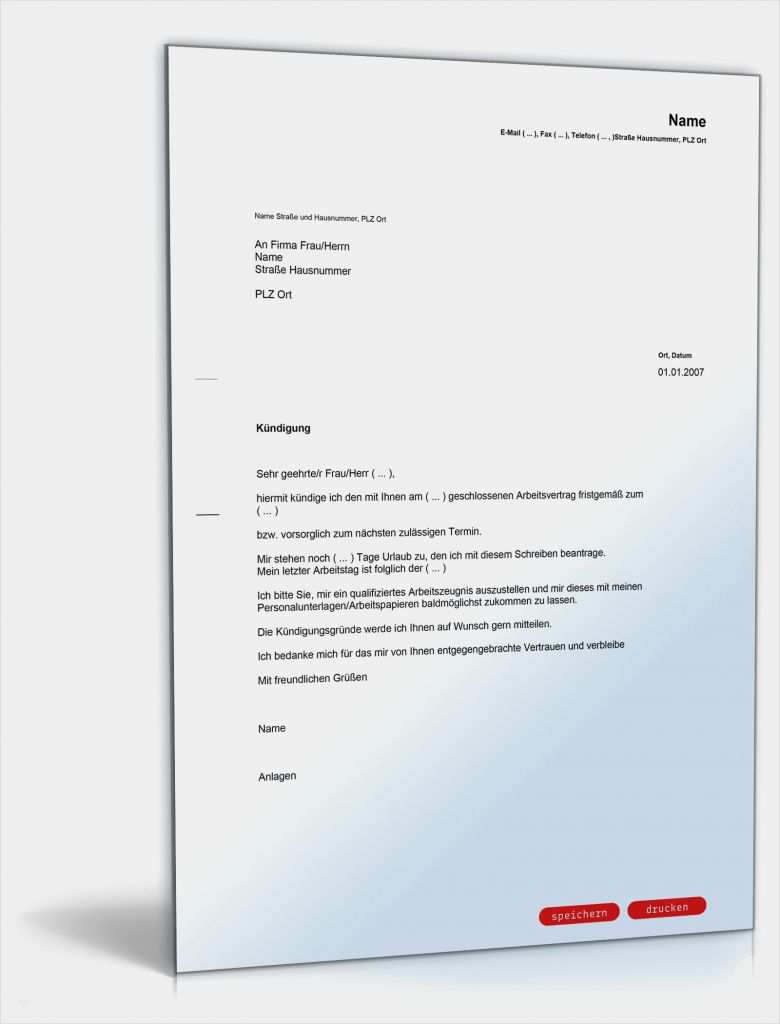 Vorlage Kündigung Durch Arbeitnehmer Hübsch Kündigung Arbeitsvertrag Fristgemäß Arbeitnehmer