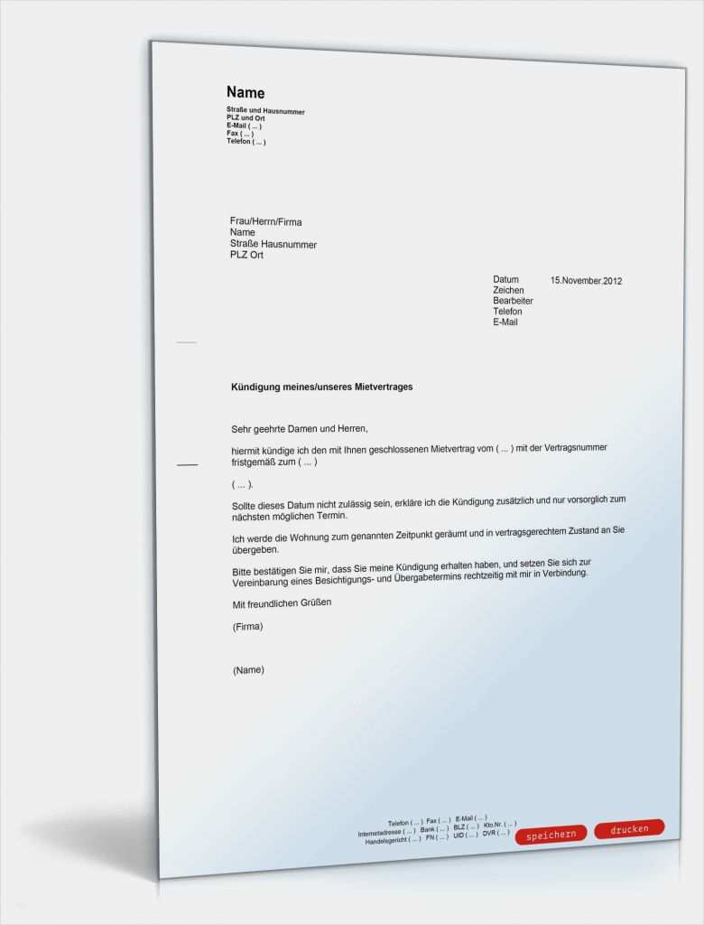 Vorlage Kündigung Wohngebäudeversicherung Erstaunlich Fristgerechte Kündigung An Den Vermieter Muster Vorlage