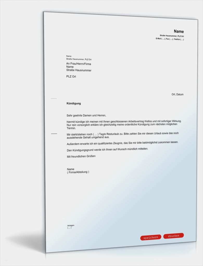 Vorlage Kündigungsschreiben Arbeitsvertrag Hübsch Kündigung Arbeitsvertrag Fristlos Arbeitnehmer Muster