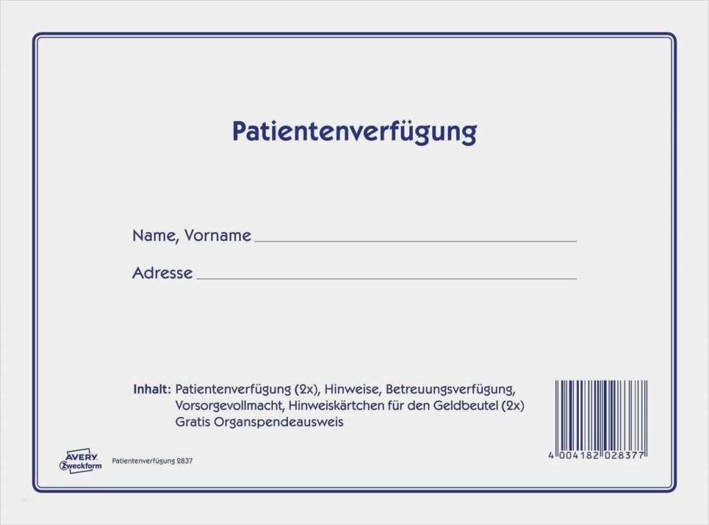Vorlage Patientenverfügung Pdf Erstaunlich Patientenverfügung 2837
