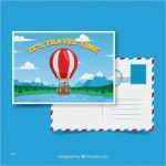 Vorlage Postkarte Rückseite Kostenlos Angenehm Reise Postkarte Vorlage Mit Flachen Design