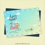 Vorlage Postkarte Rückseite Kostenlos Cool Handgezeichnete Reise Postkarte Vorlage