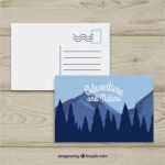 Vorlage Postkarte Rückseite Kostenlos Fabelhaft Reise Postkarte Vorlage In Flachen Stil
