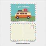 Vorlage Postkarte Rückseite Kostenlos Hübsch Flache Reise Postkarte Vorlage Mit Dem Auto