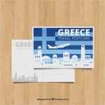 Vorlage Postkarte Rückseite Kostenlos Schön Griechenland Postkarte Vorlage Mit Flachen Design