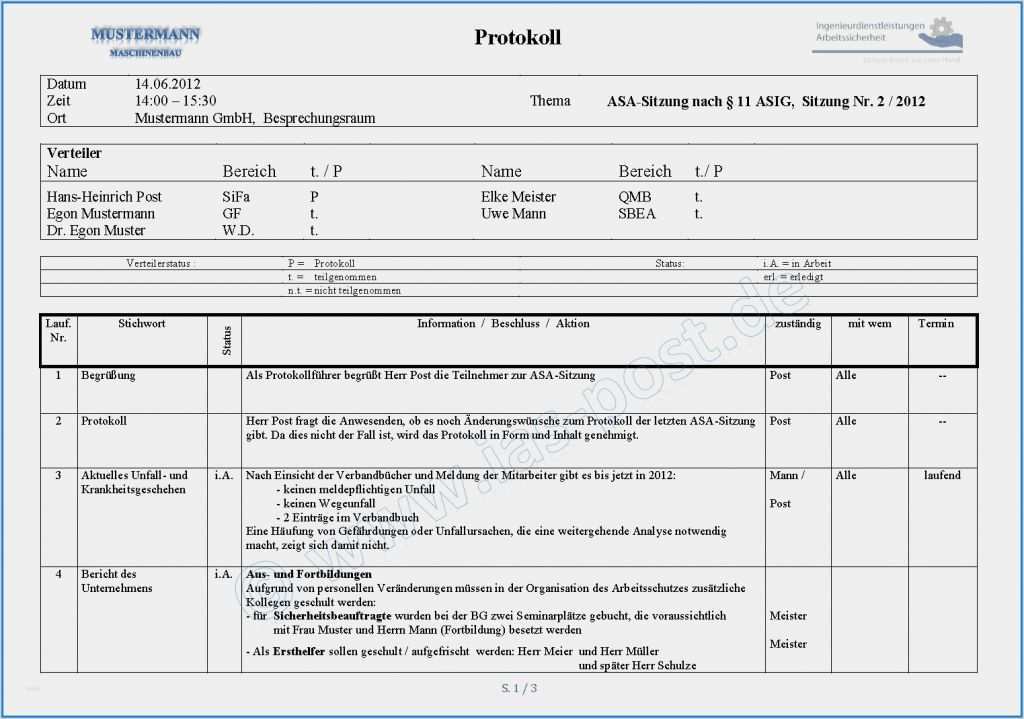 Vorlage Protokoll Sitzung Beste asa Sitzung Protokoll Vorlage Schönste 3 Protokoll Muster