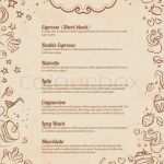 Vorlage Speisekarte Kostenlos Erstaunlich Restaurant Menü Seite Vorlage Mit Kaffee Scribble