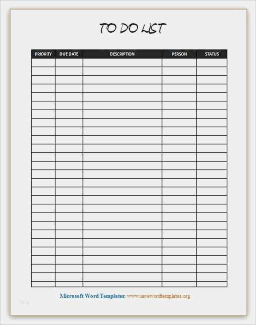 Vorlage to Do Liste Word Cool to Do List Template