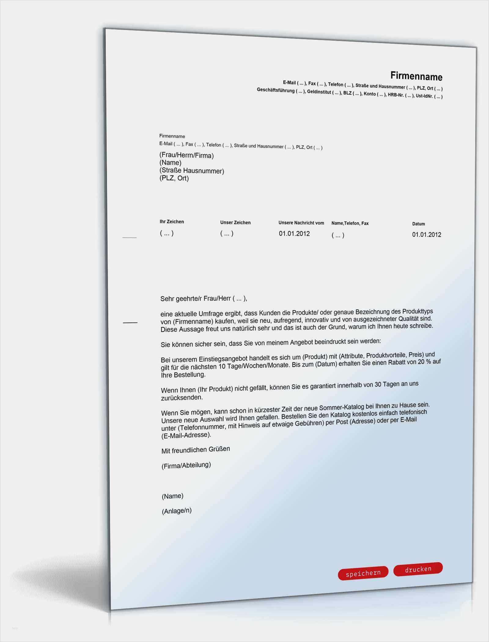 Vorlage Werbebrief Best Of Allgemeiner Werbebrief Neue Produkte