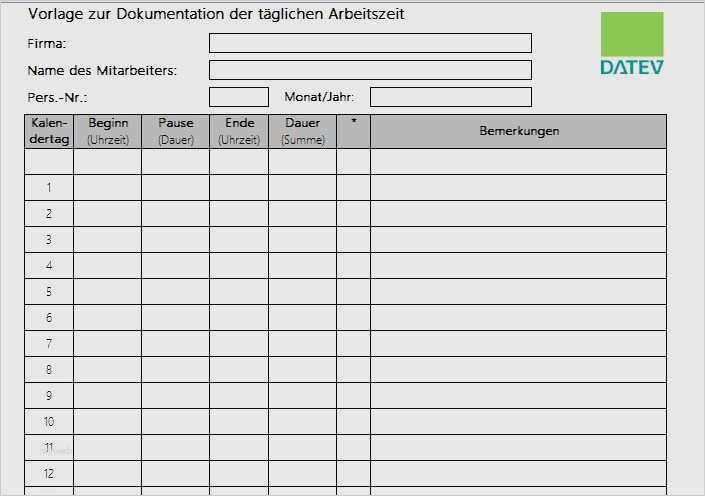 Vorlage Zur Dokumentation Der Täglichen Arbeitszeit Datev Kennwort Schönste 55 Neu Datev Vorlage Zur Dokumentation Der Täglichen