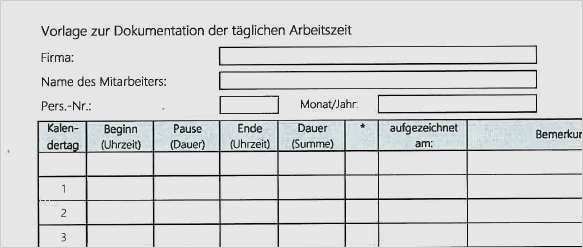 Vorlage Zur Dokumentation Der Täglichen Arbeitszeit Datev Word Cool Vorlage Zur Dokumentation Der Täglichen Arbeitszeit Datev