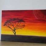 Vorlagen Für Acrylmalerei Süß Acrylmalerei "akazie Im sonnenuntergang" Art Painting
