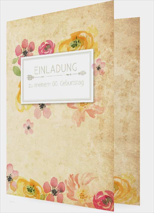 Geburtstagseinladungen Vorlagen gestalten Aquarell Blumen bunt 2069