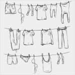 Vorlagen Pants Bewundernswert Fototapeta Vector Szkic Pranie Na Sznurku • Pixers