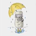 Vorlagen Schafe Zeichnen Schönste Lamb In the Rain Nursery Art 8x10 Print by