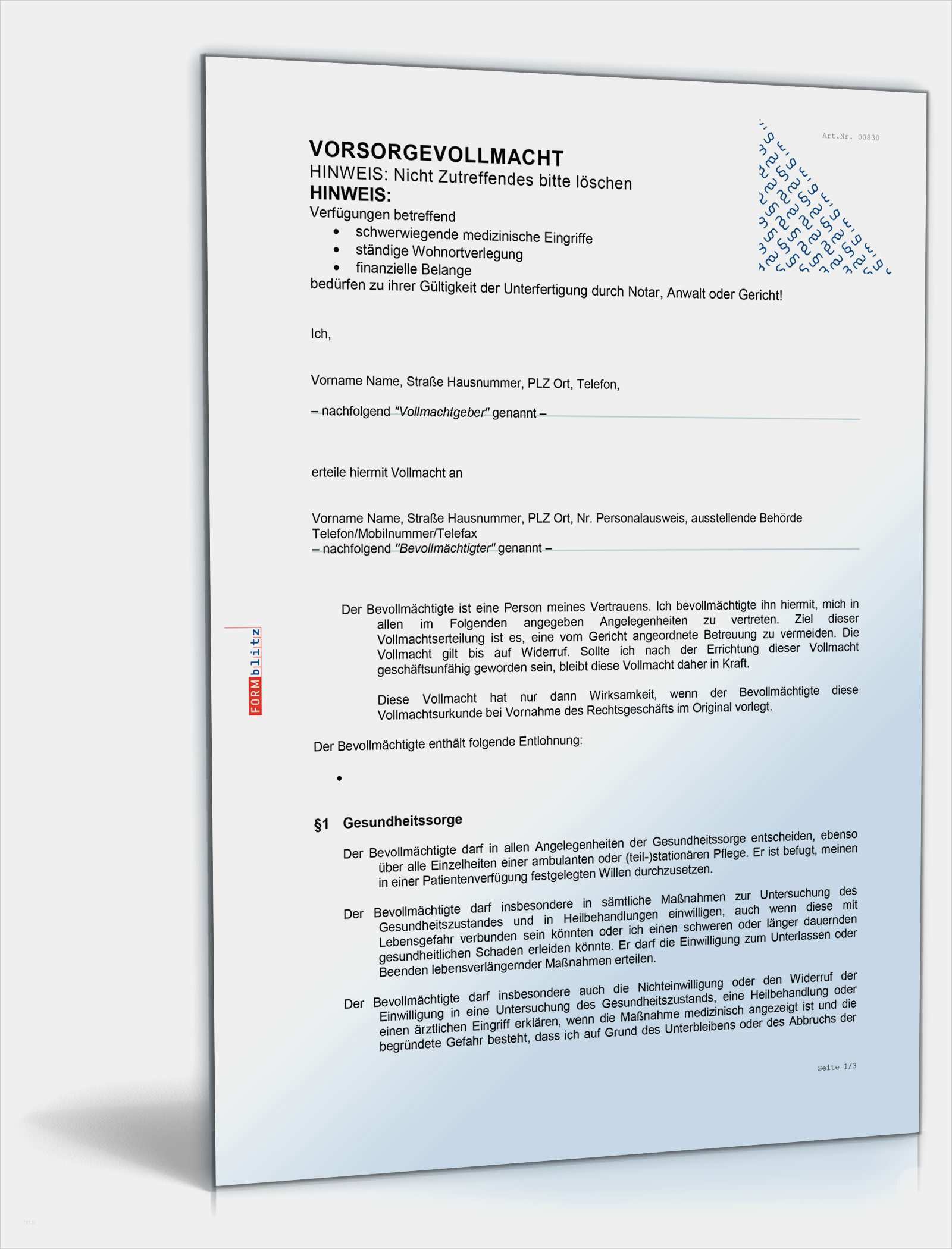 Vorsorgevollmacht Vorlage Kostenlos Word Beste Vorsorgevollmachte Seite 03 Regiebericht Muster Muster