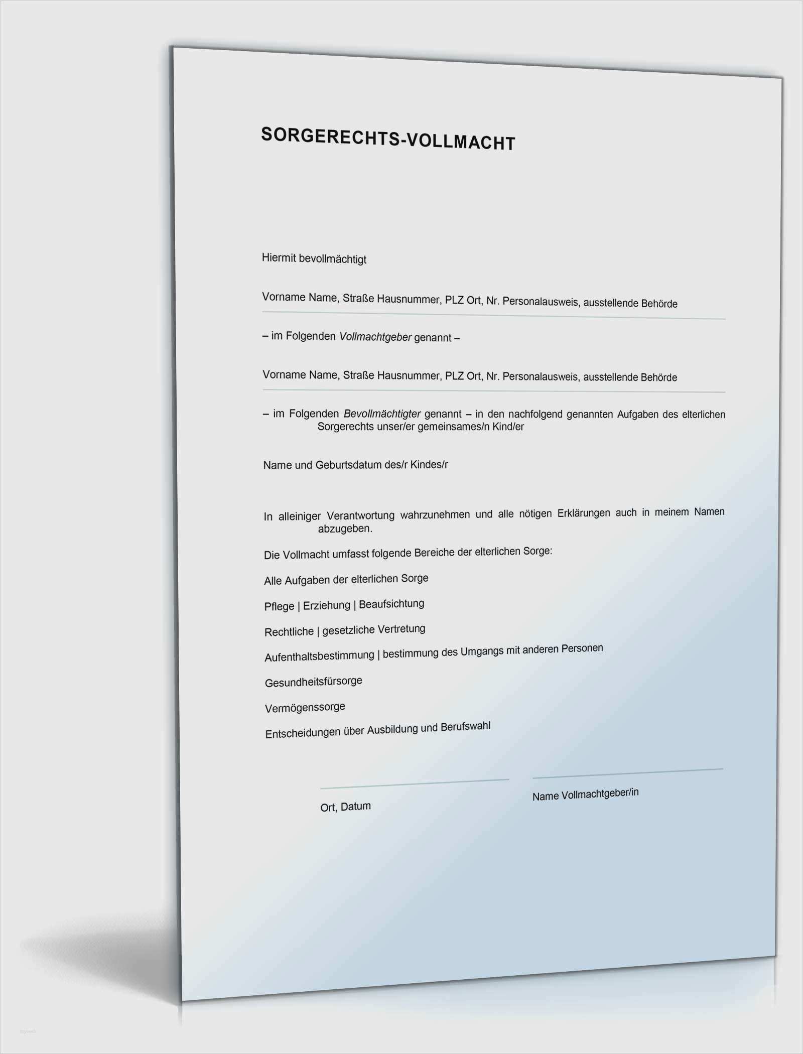 Vorsorgevollmacht Vorlage Word Cool Vollmacht Zur Ausübung vorsorgevollmacht vorlage word cool vollmacht zur ausubung der elterlichen sorge • de vorlage