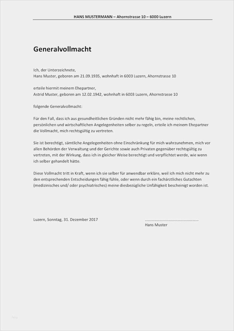 Vorsorgevollmacht Vorlage Kostenlos Word Wunderbar Vollmacht Vorlage Schweiz Word format