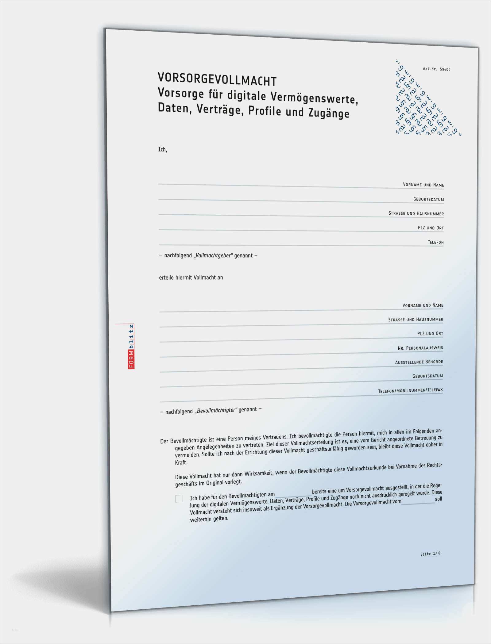 Vorsorgevollmacht Word Vorlage Genial Digitale Vorsorgevollmacht Muster Vorlage Zum Download
