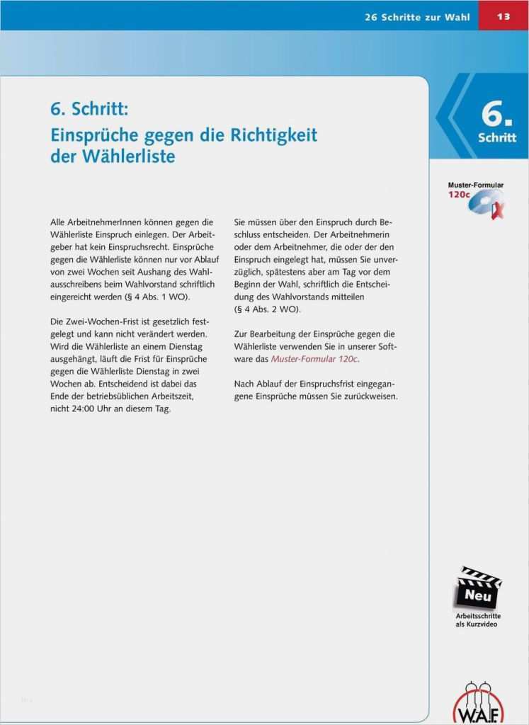 Wählerliste Betriebsratswahl Vorlage Erstaunlich Arbeitsanleitung Zur Betriebsratswahl Pdf