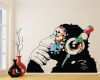 Wand Graffiti Vorlagen Hübsch Banksy Vinyl Wall Decal Monkey Mit Kopfhörer Bunte Chimp
