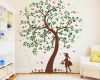 Wandbild Baum Vorlage Cool Baum &amp; Mädchen Mit Gießkanne 4farbig Wandtattoo