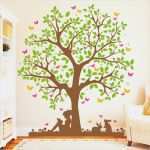 Wandbild Baum Vorlage Erstaunlich Baum Mit Mädchen Auf Wiese 4farbig Wandtattoo