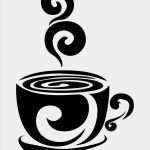 Wandgestaltung Schablonen Vorlagen Elegant Wandschablonen Ausdrucken Tasse Kaffee Unterteller Muster