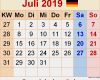 Wandkalender 2019 Vorlage Süß Kalender Juli 2019 Als Excel Vorlagen