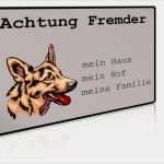 Wandtattoo Eigene Vorlage Cool Tierschild Quer Achtung Fremder