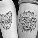 Wappen Tattoo Vorlagen Gut Pärchen Tattoos Mit Geometrischem Design Löwe Und Löwin