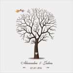 Wedding Tree Vorlage Erstaunlich 40x60 Cm Personalice Lienzo árbol Árbol De La Huella