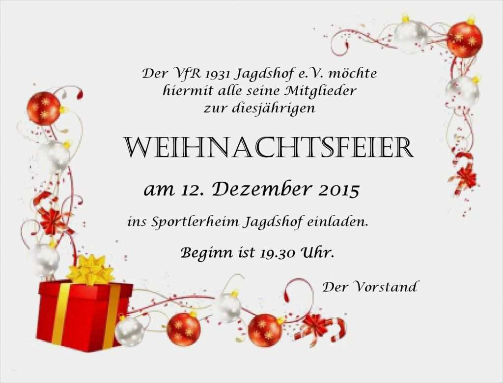 Weihnachtsfeier Einladung Lustig Vorlagen Gut Vfr Jagdshof Weihnachtsfeier 12 12 2015