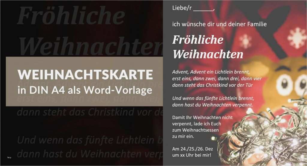 Weihnachtskarten Vorlagen Word Inspiration Weihnachtskarte Als Kostenlose Word Vorlage Zum Download