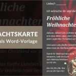 Weihnachtskarten Vorlagen Word Inspiration Weihnachtskarte Als Kostenlose Word Vorlage Zum Download