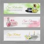 Wellness Flyer Vorlagen Genial Spa Banners Set In Watercolor Effect Vector