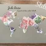 Weltkarte Geldgeschenk Vorlage Schön Hochzeit Geldgeschenk Weltkarte Jede Reise Beginnt