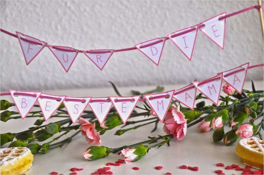 Wimpelkette Buchstaben Vorlage Elegant Muttertagsgeschenk Ideen Und Vorlagen Frl Selbstgemacht